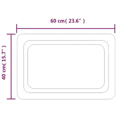 vidaXL Lustro łazienkowe z LED, 60x40 cm
