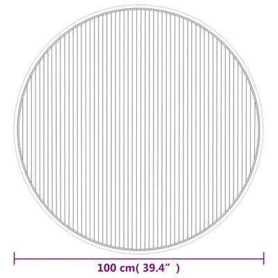 vidaXL Dywan okrągły, szary, 100 cm, bambusowy