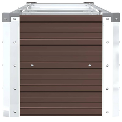 Podwyższona donica z galwanizowanej stali 320x40x45 cm, brązowa