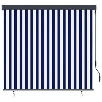 Roleta Niebieski i biały 180 x 250 cm Materiał i Aluminium
