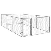 Buda dla psa na zewnątrz z drzwiami 2x4x1 m, ocynkowana stal