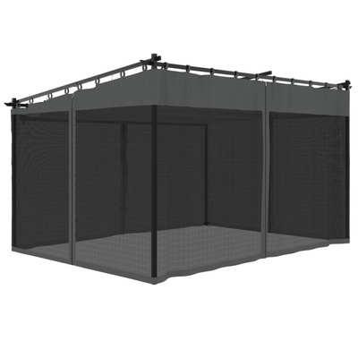 Altanka ze ścianami z siatki, antracytowa, 4x3 m, stal