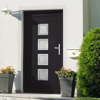 vidaXL Drzwi wejściowe, antracytowe, 88x200 cm, PVC