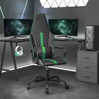 vidaXL Fotel gamingowy, czarno-zielony, sztuczna skóra model standard
