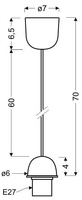 Zawiesie czarne do lampy wiszącej E27 85-10629