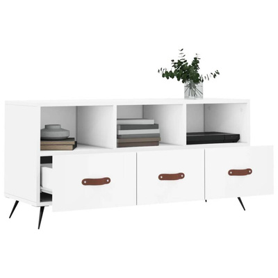 vidaXL Szafka pod TV, biała, 102x36x50 cm, materiał drewnopochodny wariant 5