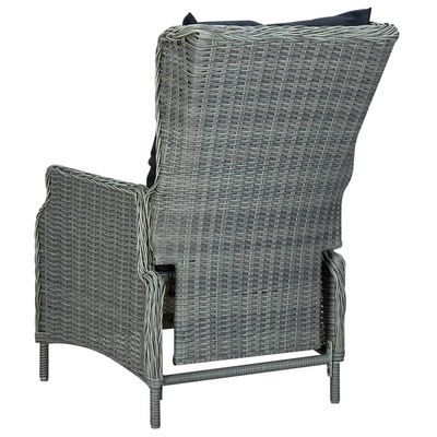 9-cz. zestaw mebli ogrodowych, poduszki, rattan PE, jasnoszary