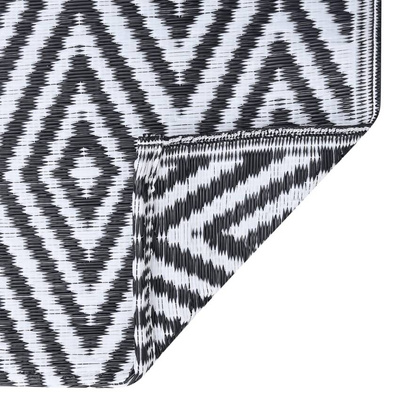 vidaXL Dywan na zewnątrz, biało-czarny, 190x290 cm, PP