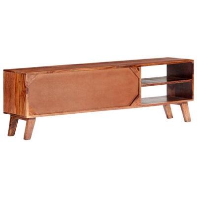 vidaXL Szafka pod TV, szara, 140x30x45 cm, lite drewno sheesham