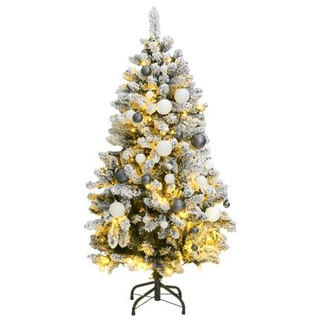 vidaXL Sztuczna choinka na zawiasach, 150 lampek LED i bombki, 120 cm wariant 5