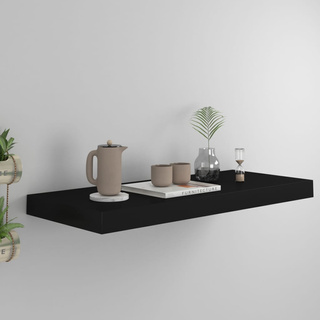 Półka ścienna, czarna, 60x23,5x3,8 cm, MDF