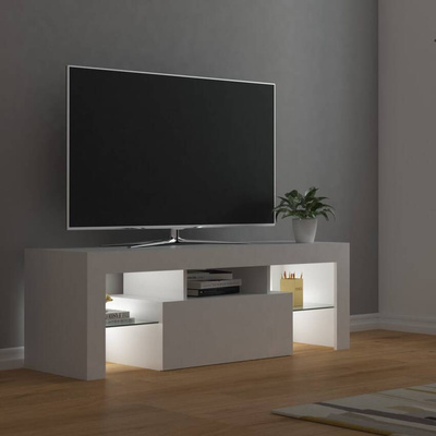 vidaXL Szafka pod TV z oświetleniem LED, biała, 120x35x40 cm