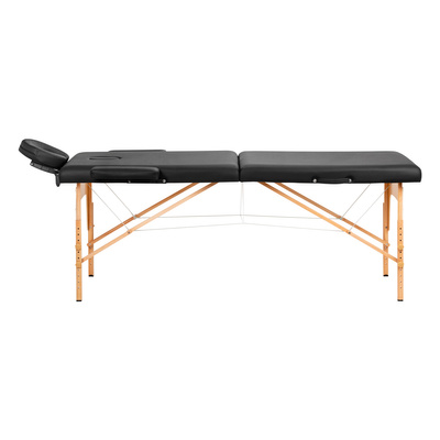 Stół składany do masażu drewniany Komfort Activ Fizjo Lux 2 segmentowy 190x70 czarny 144001