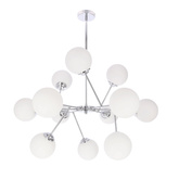 BELWEDER lampa wisząca chromowy 12x40W E14 klosz biały 30-39828