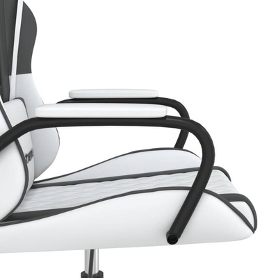 vidaXL Fotel gamingowy, biało-czarny, sztuczna skóra model standard