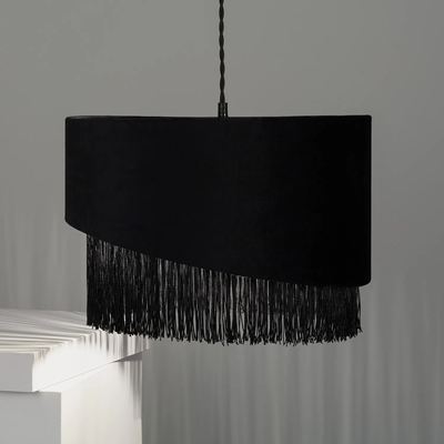 Lampa Wisząca z Czarnego Aksamitu Abruzzo Fonte E27