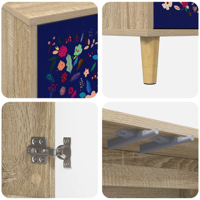 Bufet MAINZ Sonoma 69 x 33 x 75 cm Drewno inżynieryjne