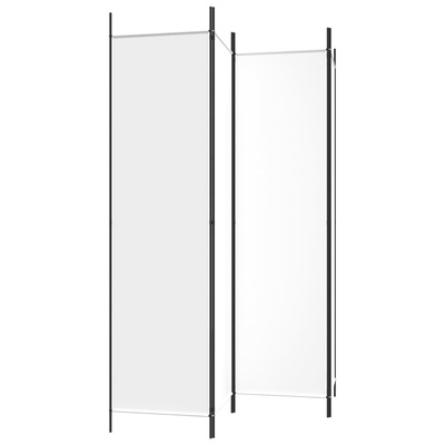 Parawan 4-panelowy, biały, 200x200 cm, tkanina