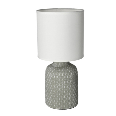 Lampka nocna Iner szara ceramiczna z abażurem Candellux