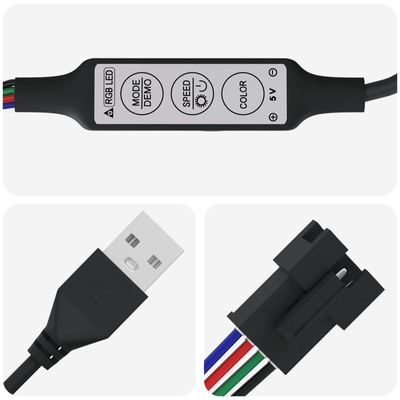 Taśma LED 2 pcs Czarny i przezroczysty 5500 mm Miedź i plastik
