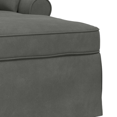 Chaise Lounge z Fartuszkiem 3 szt. Ciemnoszary 91 x 157 x 91 cm