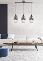 Lampa wisząca srebrna szklana regulowana 3x60W Celia Candellux 33-51585