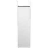 vidaXL Lustro na drzwi, czarne, 30x100 cm, szkło i aluminium