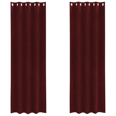 Zasłony zaciemniające 2 pcs Czerwone wino 140 x 245 cm Aksamit