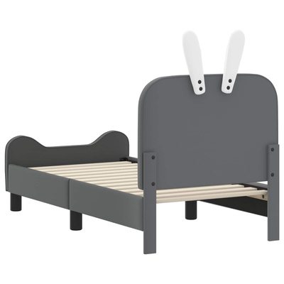 Stelaż łóżka dla malucha z oparciem jasnoszary 70 x 140 cm PU