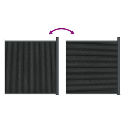 Panel ogrodzeniowy, szary, 173x186 cm, WPC