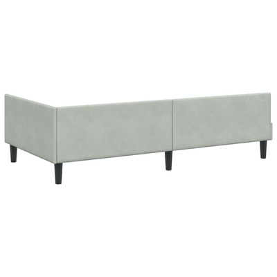 Rama Łóżka Narożnego z Materacem 2 szt. Jasnoszary 90 x 190 cm