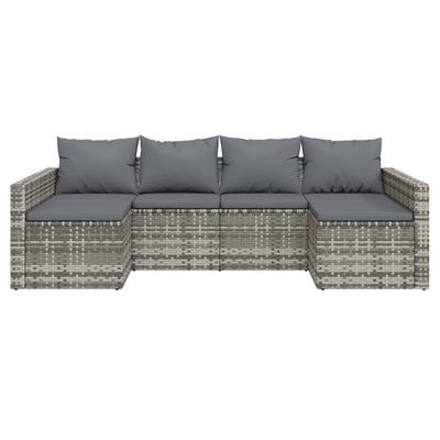 vidaXL 2-cz. zestaw wypoczynkowy do ogrodu, poduszki, szary, rattan PE model standard