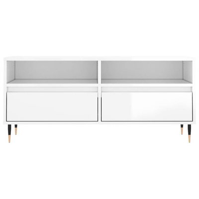 vidaXL Szafka pod TV, wysoki połysk, biała, 100x34,5x44,5 cm wariant 4