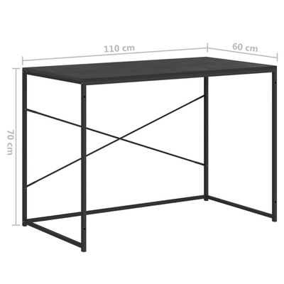 vidaXL Biurko komputerowe, czarne 110x60x70 cm materiał drewnopochodny