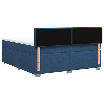 Łóżko Box Spring z materacem i LED niebieski 140 x 200 cm