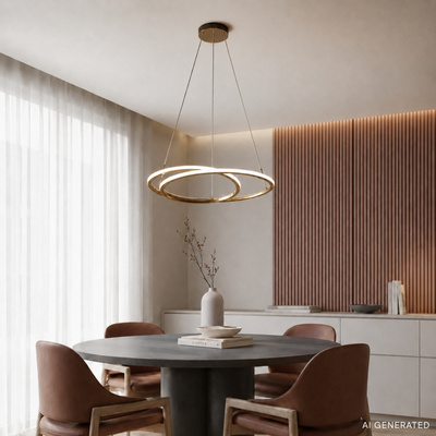 EDEN lampa wisząca złoty 32W LED 3000, 4000, 6000K osłonka biała
