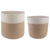 Zestaw doniczek 2 pcs Naturalne i białe ? 28 x 28 cm