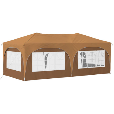 Namiot imprezowy rozkładany 575 x 288 x 245 cm Beżowy