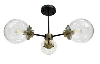 Lampa sufitowa czarna/patynowa 3xE14 Lens 33-01290