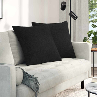 Poduszki na sofę 2 pcs Czarny 80 x 80 cm tkanina