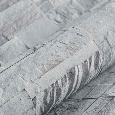 Tapeta 3D z kamieniem jasnoszary 10 x 0,53 m
