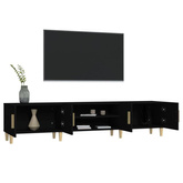 vidaXL Szafka pod TV, czarna, 180x31,5x40 cm, materiał drewnopochodny