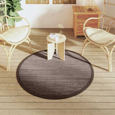 vidaXL Dywan na zewnątrz, brązowy, Ø120 cm, PP