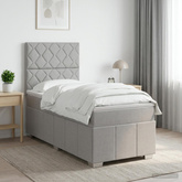Łóżko z box spring LED z materacem jasnoszary 90 x 200 cm