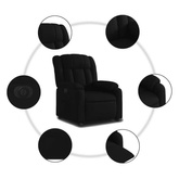 vidaXL Podnoszony fotel masujący, elektryczny, rozkładany, czarny