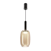Lampa wisząca Bueno szklana bursztynowy klosz pojedyncza GX53