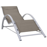 vidaXL Leżaki ze stolikiem, 2 szt., aluminium, kolor taupe