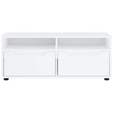 Szafka pod TV "VISNES" Biała 100x40x38 cm Drewno klejone