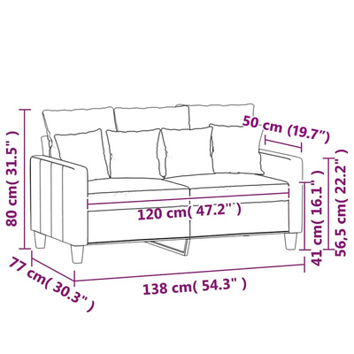 Sofa 2-osobowa, ciemnoszary, 120 cm, tapicerowana aksamitem