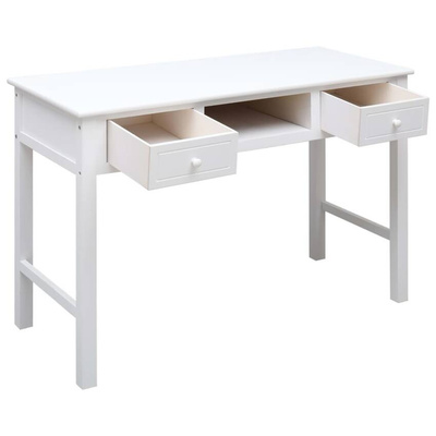 vidaXL Biurko, białe, 110 x 45 x 76 cm, drewniane